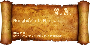 Menyhért Mirjam névjegykártya